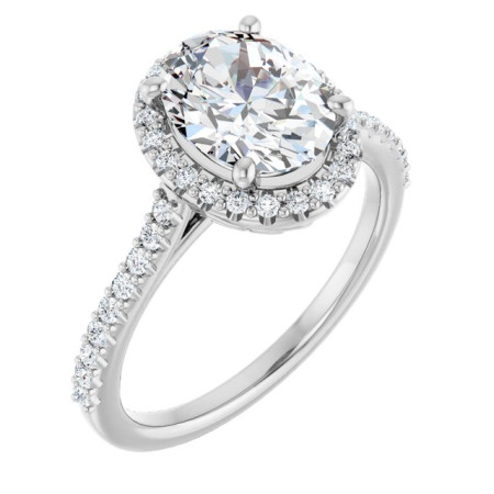Hadley Lab Grown Diamond Ring | 2 Carat Oval Diamond Halo-Style Engagement Ring ST089DLO