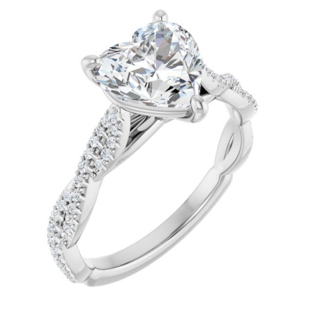 Hailey 2 Carat Heart Diamond Infinity-Inspired Engagement Ring ST054DNH