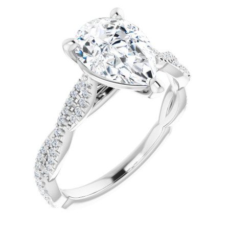 Hailey 2.5 Carat Pear Diamond Infinity-Inspired Engagement Ring in White color  ST054DNP