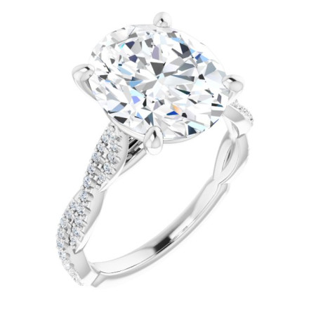 Hailey Lab Grown Diamond Ring | 5 Carat Oval Diamond Infinity-Inspired Engagement Ring ST054DLO
