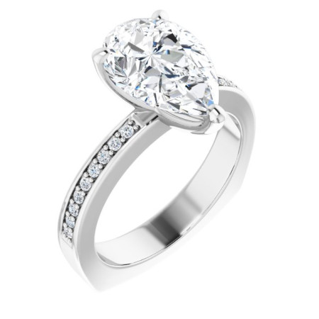Harper 1.25 Carat Pear Diamond Accented Euro Shank Engagement Ring ST075DNP