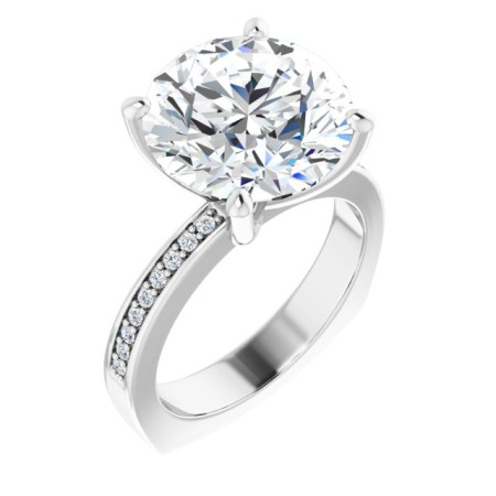 Harper Lab Grown Diamond Ring | 7 Carat Round Diamond Accented Engagement Ring ST075DLR