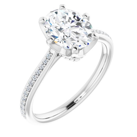 Haven Lab Grown Diamond Ring | 2 Carat Oval Diamond Solitaire Engagement Ring in White color  ST252DLO
