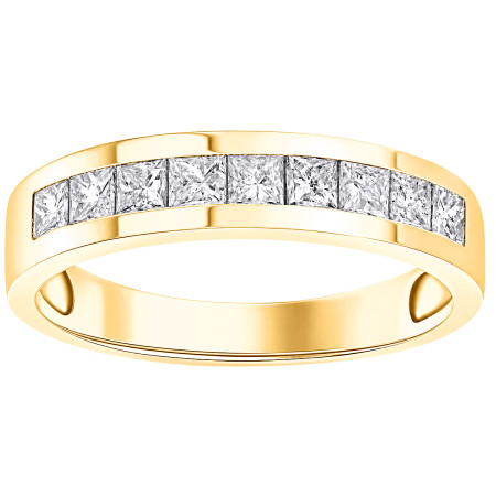 Men's 10K or 14K Princess Gold Diamond Wedding Ring l 1ct l H-I in Yellow color  HD3516