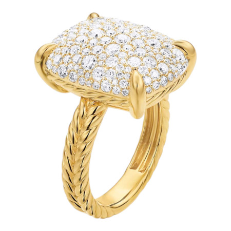 Chatelaine Elongated Ring in 18K Gold with Diamonds 19mm in Yellow color  HD5020