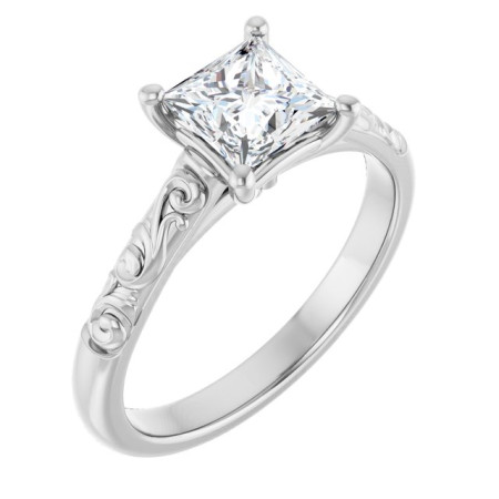 Hope 1 Carat Square Diamond Solitaire Engagement Ring ST200DNS