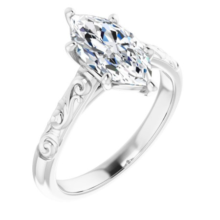 Hope Lab Grown Diamond Ring | 2 Carat Marquise Diamond Solitaire Engagement Ring ST200DLM