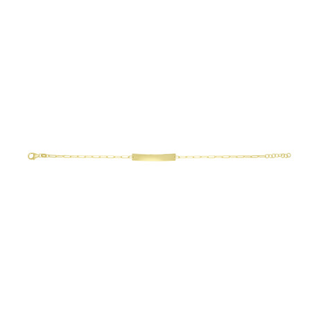 4.9mm ID Bar Paperclip Bracelet for Men & Women | 14K Yellow Gold | Lobster Clasp HD5134