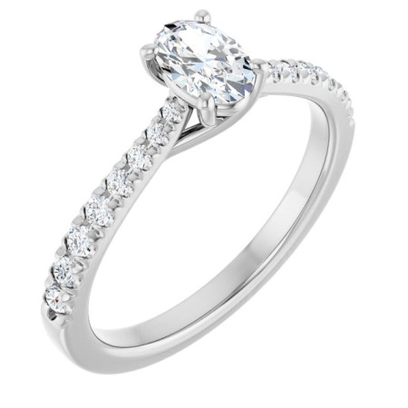 Isabelle 0.5 Carat Oval Diamond French-Set Engagement Ring ST110DNO
