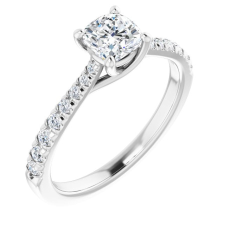Isabelle 0.75 Carat Cushion Diamond French-Set Engagement Ring ST110DNC
