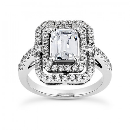 18K Gold Diamond Engagement Ring 1.41ct 2mm 017240