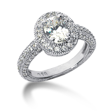 18K Gold Diamond Engagement Ring 1.67ct 017228