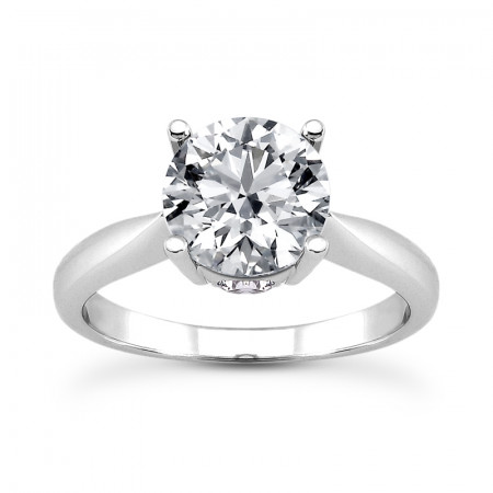 18K Gold Round Diamond Engagement Ring 0.87ct 2.16mm 015940