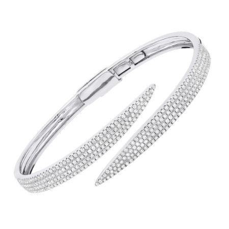 Arrow Design 2 Carat Pave Round Bangle Bracelet For Women in 14k Gold in White color  803218