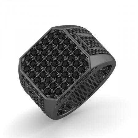Men's Black Diamond Ring 10K or 14K Gold 4.5ct 890243