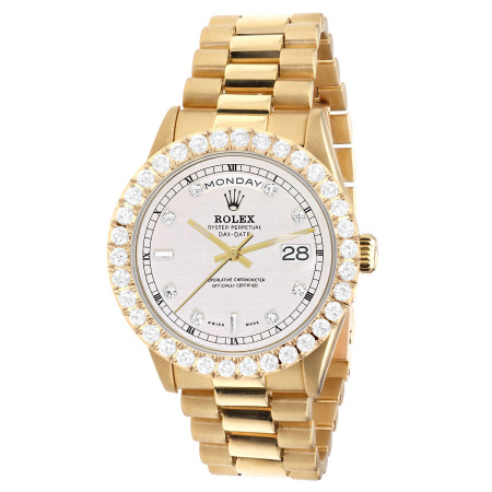 ✔︎✔︎✔︎ Gold Watch Rolex Day-Date 36mm White Dial President Bracelet