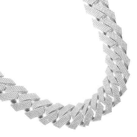 【Glitter】 Iced Out Prong Chain (5mm) 5mm Iced Out Prong Chain Bracelet | Glitter