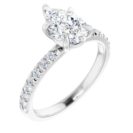 Jasmine Lab Grown Diamond Ring | 2 Carat Pear Diamond Solitaire Engagement Ring in White color  ST138DLP