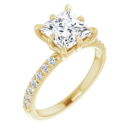 Jasmine Lab Grown Diamond Ring | 1.5 Carat Square Diamond Solitaire Engagement Ring in Yellow color  ST138DLS