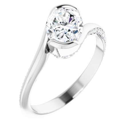 Joanna 1 Carat Oval Diamond Accented Engagement Ring ST231DNO
