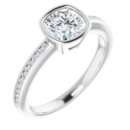 Jocelyn 1 Carat Cushion Diamond Bezel-Set Solitaire Engagement Ring ST228DNC