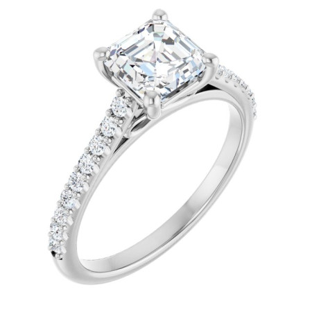 Josephine 1 Carat Asscher Diamond Accented Infinity-Inspired Engagement Ring ST047DNA