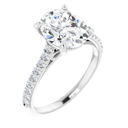 Josephine 3 Carat Oval Diamond Infinity-Inspired Engagement Ring in White color  ST047DNO