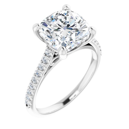 Josephine 4 Carat Cushion Diamond Infinity-Inspired Engagement Ring in White color  ST047DNC