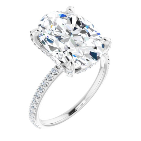 Josie Lab Grown Diamond Ring | 6 Carat Oval Diamond Accented Engagement Ring ST094DLO