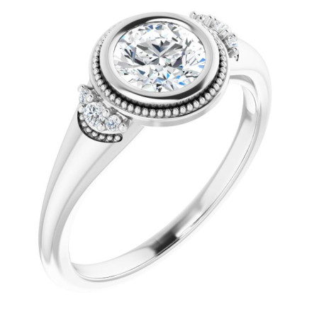 Journee 0.75 Carat Round Diamond Bezel-Set Accented Engagement Ring ST150DNR