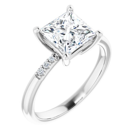 Juliana Lab Grown Diamond Ring | 2 Carat Square Diamond Accented Engagement Ring ST176DLS