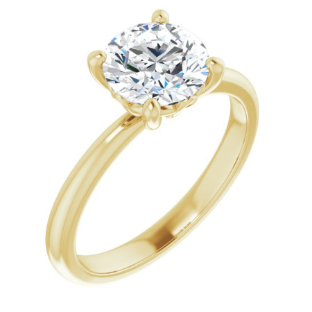 Julie 1.5 Carat Round Diamond Solitaire Engagement Ring in Yellow color  ST126DNR