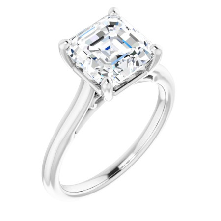 Juniper Lab Grown Diamond Ring | 3 Carat Asscher Diamond Solitaire Engagement Ring ST091DLA