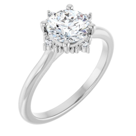 Kaia 1 Carat Round Diamond Halo-Style Engagement Ring ST177DNR