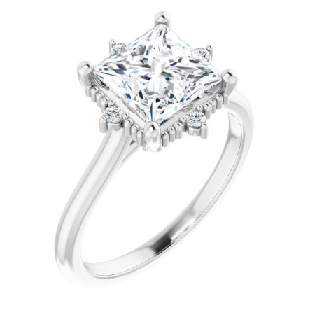 Kaia Lab Grown Diamond Ring | 2 Carat Square Diamond Halo-Style Engagement Ring ST177DLS
