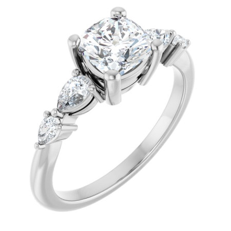 Kali 1 Carat Cushion Diamond Accented Engagement Ring ST197DNC