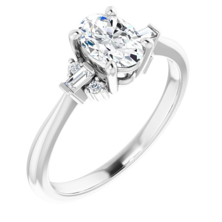 Kamila 0.75 Carat Oval Diamond Accented Engagement Ring ST169DNO