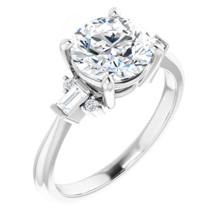Kamila Lab Grown Diamond Ring | 1.5 Carat Round Diamond Accented Engagement Ring ST169DLR