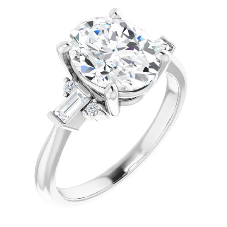 Kamila Lab Grown Diamond Ring | 3 Carat Oval Diamond Accented Engagement Ring ST169DLO
