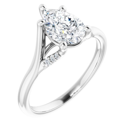 Katherine Lab Grown Diamond Ring | 2 Carat Pear Diamond Accented Engagement Ring ST129DLP