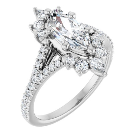 Kiara 1 Carat Marquise Diamond Accented Engagement Ring ST198DNM