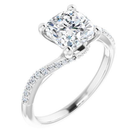 Kylie 2 Carat Cushion Diamond Accented Engagement Ring ST152DNC