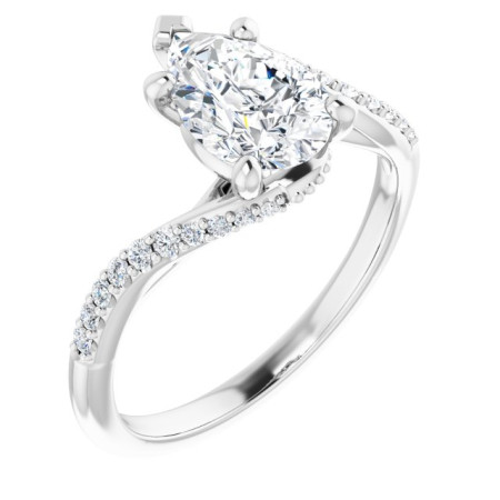 Kylie Lab Grown Diamond Ring | 2 Carat Pear Diamond Accented Engagement Ring ST152DLP