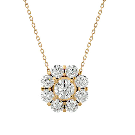 Ladies' 14K Gold Flower Diamond Pendant wi... HD0763