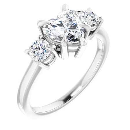 Leila 1 Carat Heart Diamond Three-Stone Engagement Ring ST193DNH
