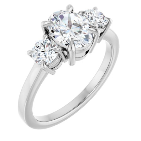 Leila 1 Carat Oval Diamond Three-Stone Engagement Ring ST193DNO
