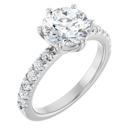 Lia Lab Grown Diamond Ring | 2 Carat Round Diamond Accented Engagement Ring ST195DLR