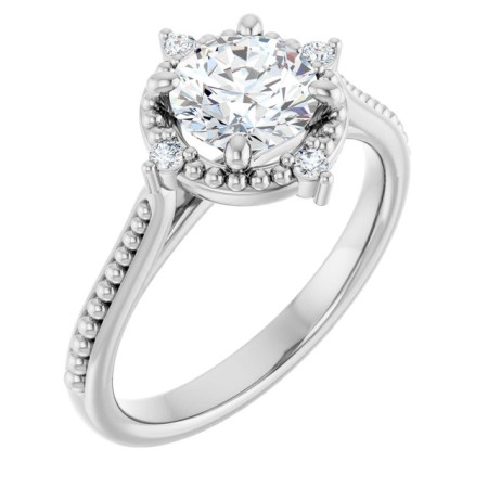 Lilah 1 Carat Round Diamond Accented Engagement Ring ST175DNR