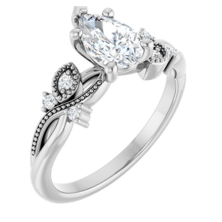 Lilly 1 Carat Pear Diamond Accented Engagement Ring ST182DNP