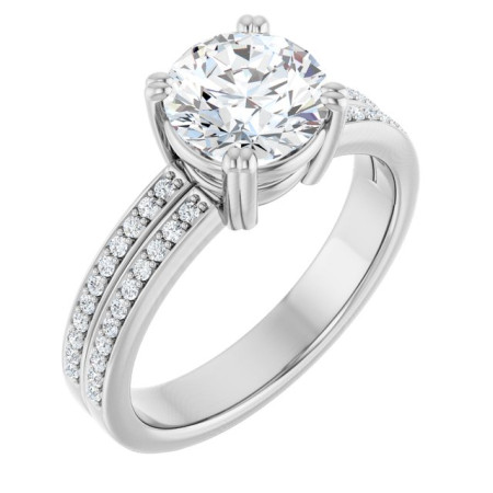Lily 1.5 Carat Round Diamond Accented Double-Row Engagement Ring ST023DNR
